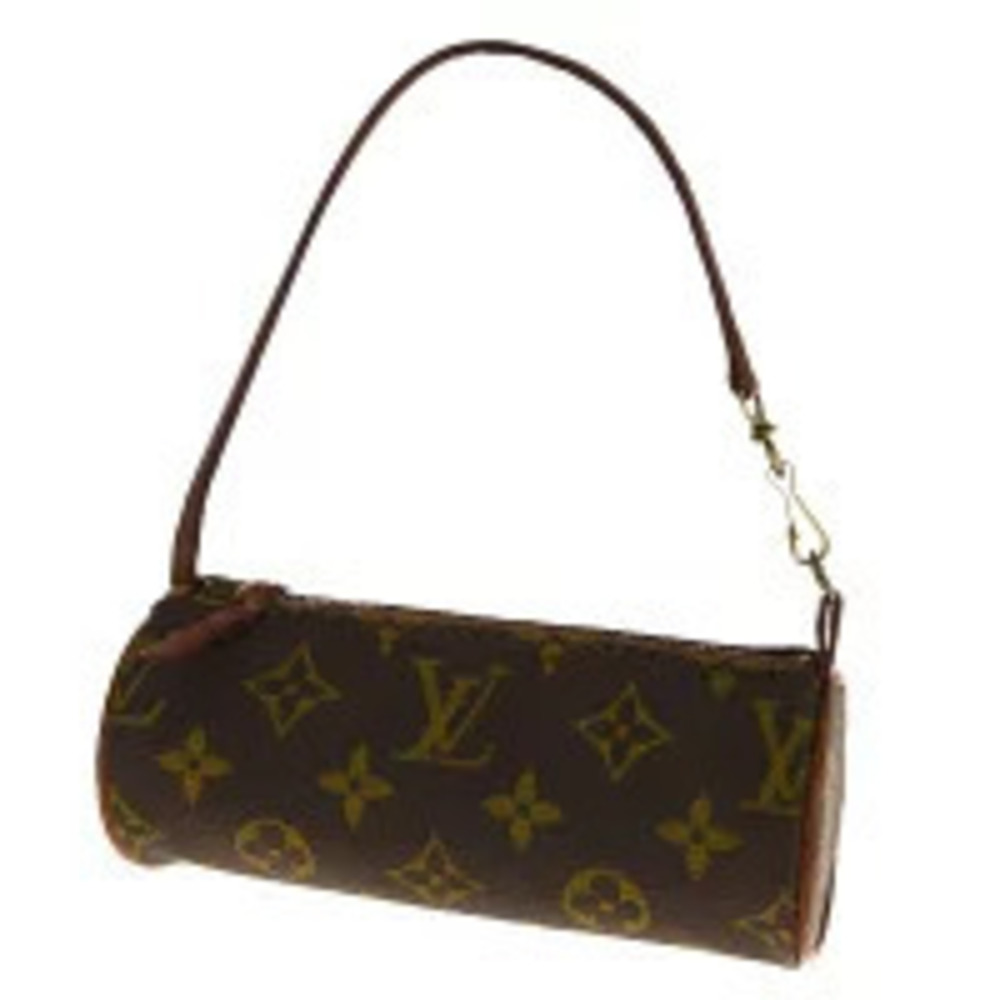 Louis Vuitton Monogram Papillon Top Handle Bag Canvas Leather Brown